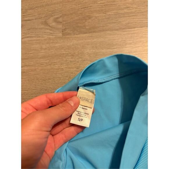 L*Space Blue High Rise Bitsy Cut Bikini Bottoms Sz Small NWOT - Picture 2 of 4